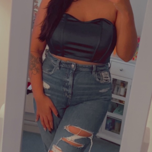 NWT SHEIN Satin Bustier Strapless top - Picture 2 of 3